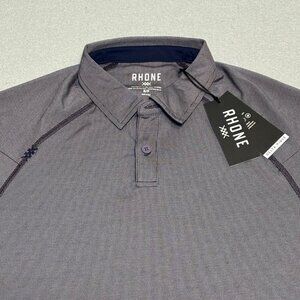 Rhone Delta Pique Quicksilver Grey Polo Shirt Breathable Anti-Odor Classic Fit S